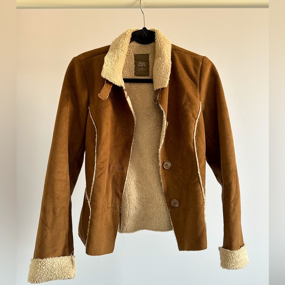 Old Navy faux suede shearling jacket